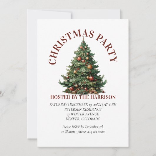 Retro Classic Schattigee kerstboom Kaart (Voorkant)