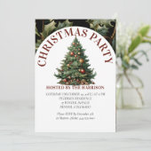 Retro Classic Schattigee Waterverf kerstboom Kaart (Staand voorkant)