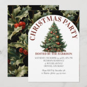 Retro Classic Schattigee Waterverf kerstboom Kaart (Voorkant / Achterkant)