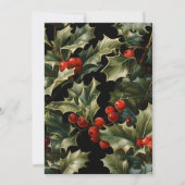 Retro Classic Schattigee Waterverf Kerstkrans Kaart (Achterkant)