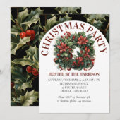 Retro Classic Schattigee Waterverf Kerstkrans Kaart (Voorkant / Achterkant)