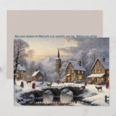 Retro Classic Snowy Winter Wonderland gepersonalis Feestdagenkaart (Voorkant / Achterkant)