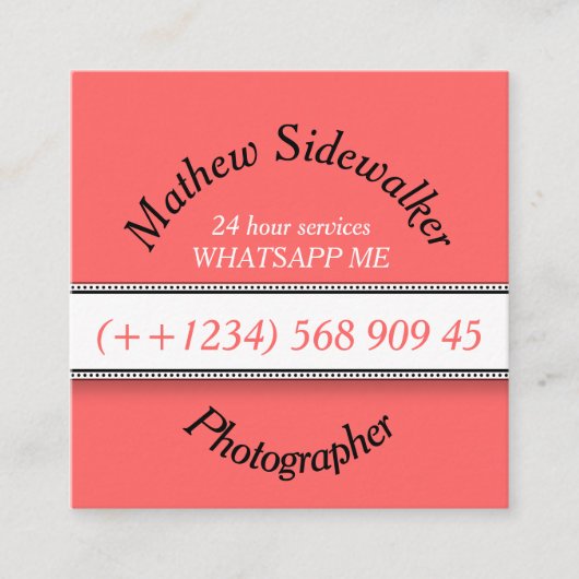 Retro Classic Square Insta Visitekaartjes (Voorkant)