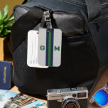 Retro Classic Stripes Bold Shadow Monogram 70s 80s Bagagelabel<br><div class="desc">Retro Classic Stripes Bold Shadow Monogram 70s 80s</div>