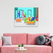 Retro Classic Televisie Uitgerekte Canvas Print (Insitu (Woonkamer))