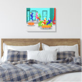 Retro Classic Televisie Uitgerekte Canvas Print (Insitu (Slaapkamer))