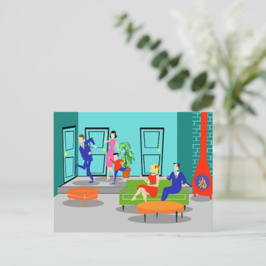 Retro Classic Television Briefkaart (Staand voorkant)