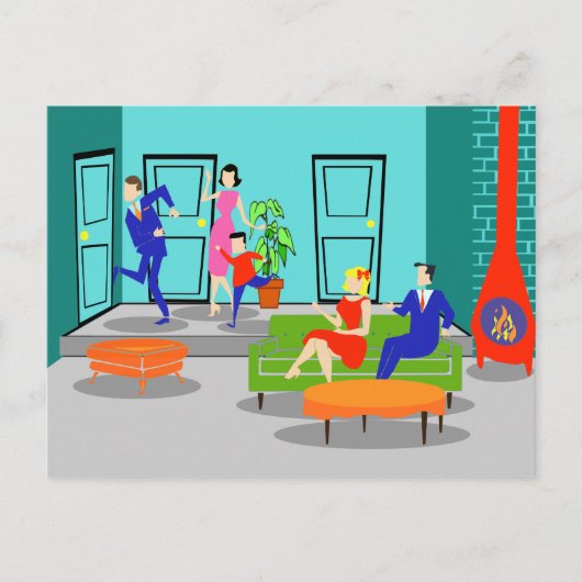 Retro Classic Television Briefkaart (Voorkant)