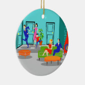 Retro Classic Television kerstversiering Keramisch Ornament (Rechts)