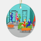 Retro Classic Television kerstversiering Keramisch Ornament (Links)