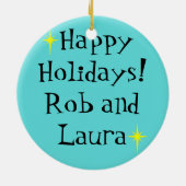 Retro Classic Television kerstversiering Keramisch Ornament (Achterkant)