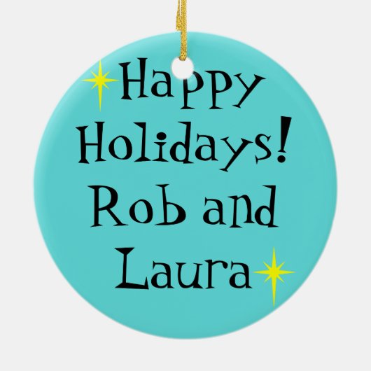 Retro Classic Television kerstversiering Keramisch Ornament (Achterkant)