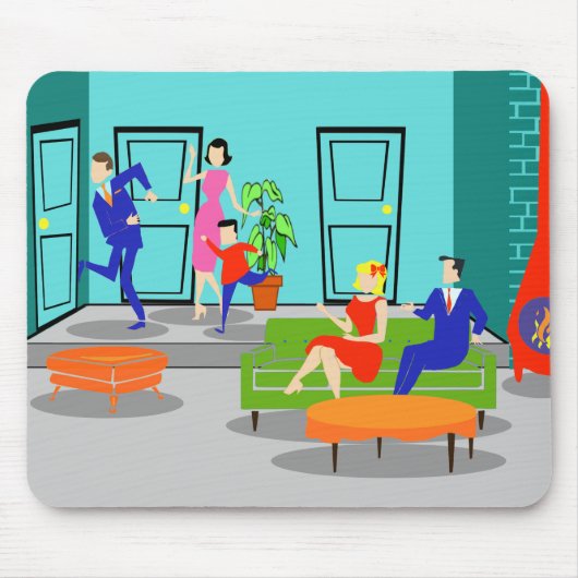 Retro Classic Television Mousepad Muismat (Voorkant)