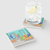 Retro Classic Television Stone Onderzetter (Zijkant)