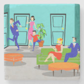 Retro Classic Television Stone Onderzetter (Voorkant)