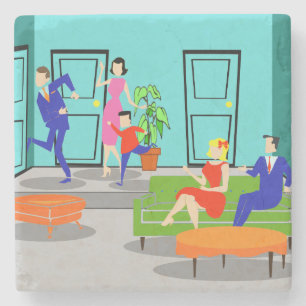 Retro Classic Television Stone Onderzetter