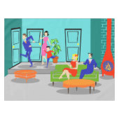 Retro Classic Television Tablecloth Tafelkleed (Voorkant (Horizontaal))