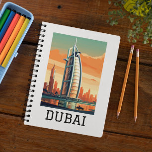 Retro Classic Travel Dubai Verenigde Arabische Emi Notitieboek
