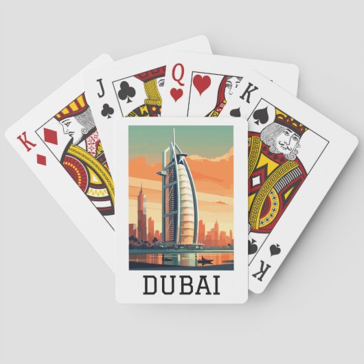 Retro Classic Travel Dubai Verenigde Arabische Emi Pokerkaarten (Achterkant)