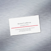 Retro Classical Elegant Plain Simple White Magnetisch Visitekaartje (Voorbeeld)