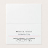Retro Classical Elegant Plain Simple White Visitekaartje (Buitenkant ongevouwen)