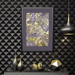 Retro Classy Gold Wavy wervelt kunst patroon Folie Afdrukken<br><div class="desc">Mooie hedendaagse aubergine, mauve taupe, amethist paarse, violette en echte gouden folie gekleurde retro abstracte geometrische golven en wervelingen patroon. Elegant, stijlvol en eclectisch minimalistisch ontwerp voor de artistieke interieurontwerper, de artistieke decorateur, de populaire hippe trendsetter, de retro-kunststijl of de abstracte liefhebber van digitale geometrische motieven. Combineer dit ontwerp met...</div>