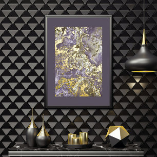 Retro Classy Gold Wavy wervelt kunst patroon Folie Afdrukken