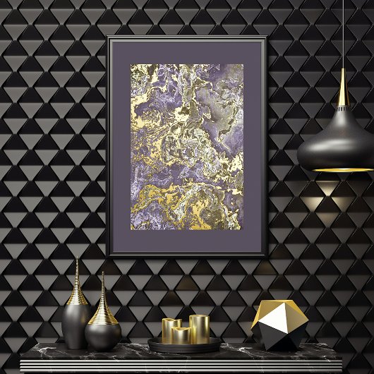 Retro Classy Gold Wavy wervelt kunst patroon Folie Afdrukken