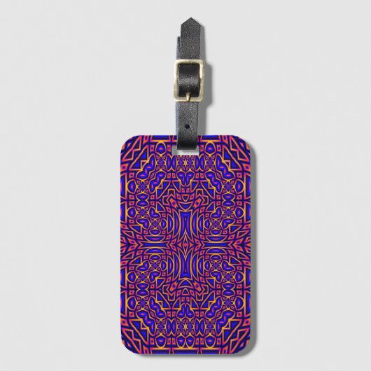Retro Classy Kaleidoscope Patroon Bagagelabel (Voorkant (verticaal))
