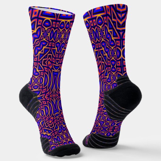Retro Classy Kaleidoscope Patroon Sokken (Gebogen)