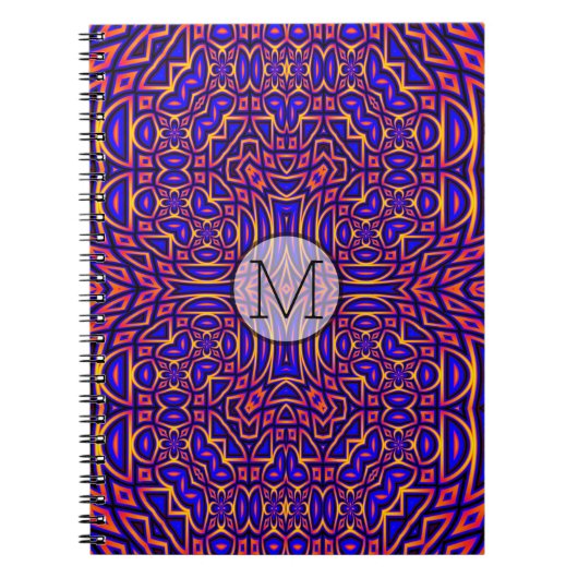 Retro Classy Kaleidoscope Pattern Notitieboek (Voorkant)