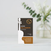 Retro Clean Plain Simple Violin Music Teacher Visitekaartje (Staand voorkant)
