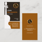Retro Clean Plain Simple Violin Music Teacher Visitekaartje (Voorkant / Achterkant)