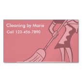 Retro Cleaning Business Magnets Magnetisch Visitekaartje (Voorkant)