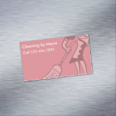 Retro Cleaning Business Magnets Magnetisch Visitekaartje (Voorbeeld)