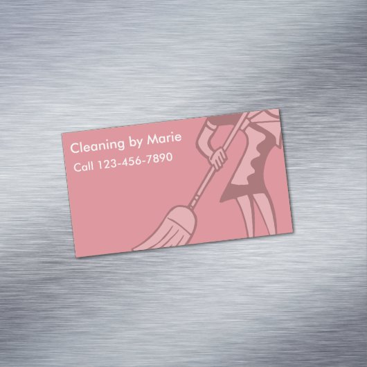 Retro Cleaning Business Magnets Magnetisch Visitekaartje (Voorbeeld)