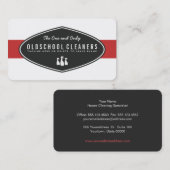 Retro Cleaning Business Red en White Visitekaartje (Voorkant / Achterkant)