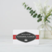 Retro Cleaning Business Red en White Visitekaartje (Staand voorkant)