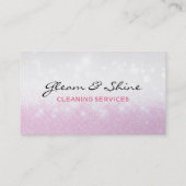 Retro Cleaning Lady Cleaner Roze Faux Glitter Visitekaartje (Achterkant)