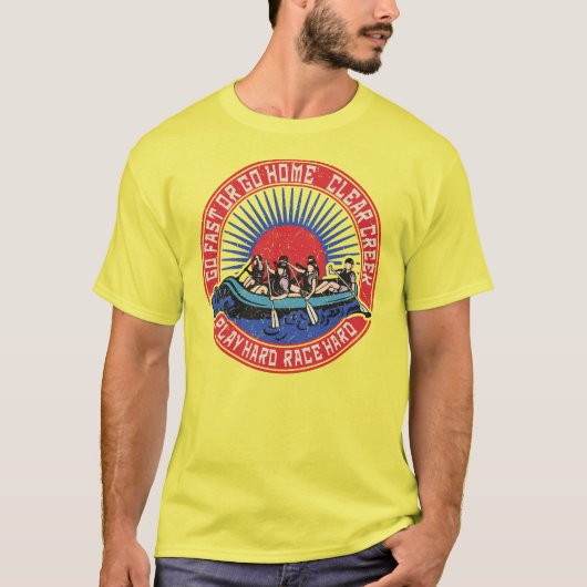 Retro Clear Creek Rafting. T-shirt (Voorkant)