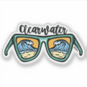 Retro Clearwater Beach artwork aan beide zijden Sticker (Voorkant)