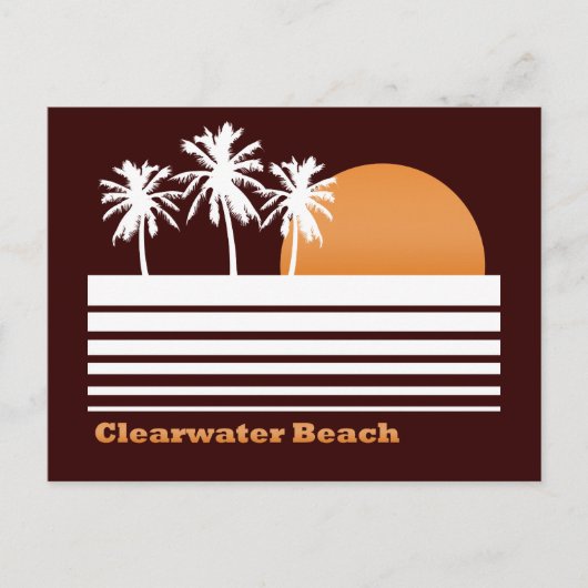 Retro Clearwater Beach Briefkaart (Voorkant)