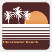 Retro Clearwater Beach Stickers (Voorkant)