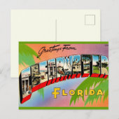 Retro Clearwater Florida Briefkaart (Voorkant / Achterkant)