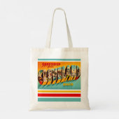 Retro Cleveland Ohio Ansichtkaart Boodschappentas Tote Bag (Achterkant)