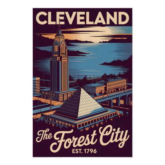 Retro Cleveland Ohio Forest City Reisposter Perfect Poster (Voorkant)