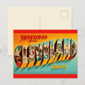 Retro Cleveland Ohio Postcard Briefkaart (Voorkant / Achterkant)