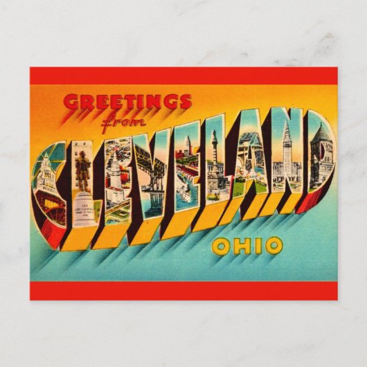 Retro Cleveland Ohio Postcard Briefkaart (Voorkant)