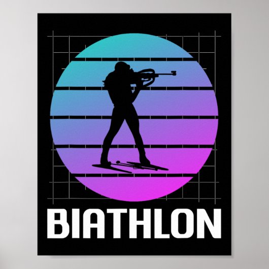 Retro  Clic Biathlon Biatleet 1 Poster (Voorkant)