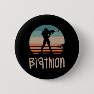 Retro Clic Biathlon Biatleet Ronde Button 5,7 Cm